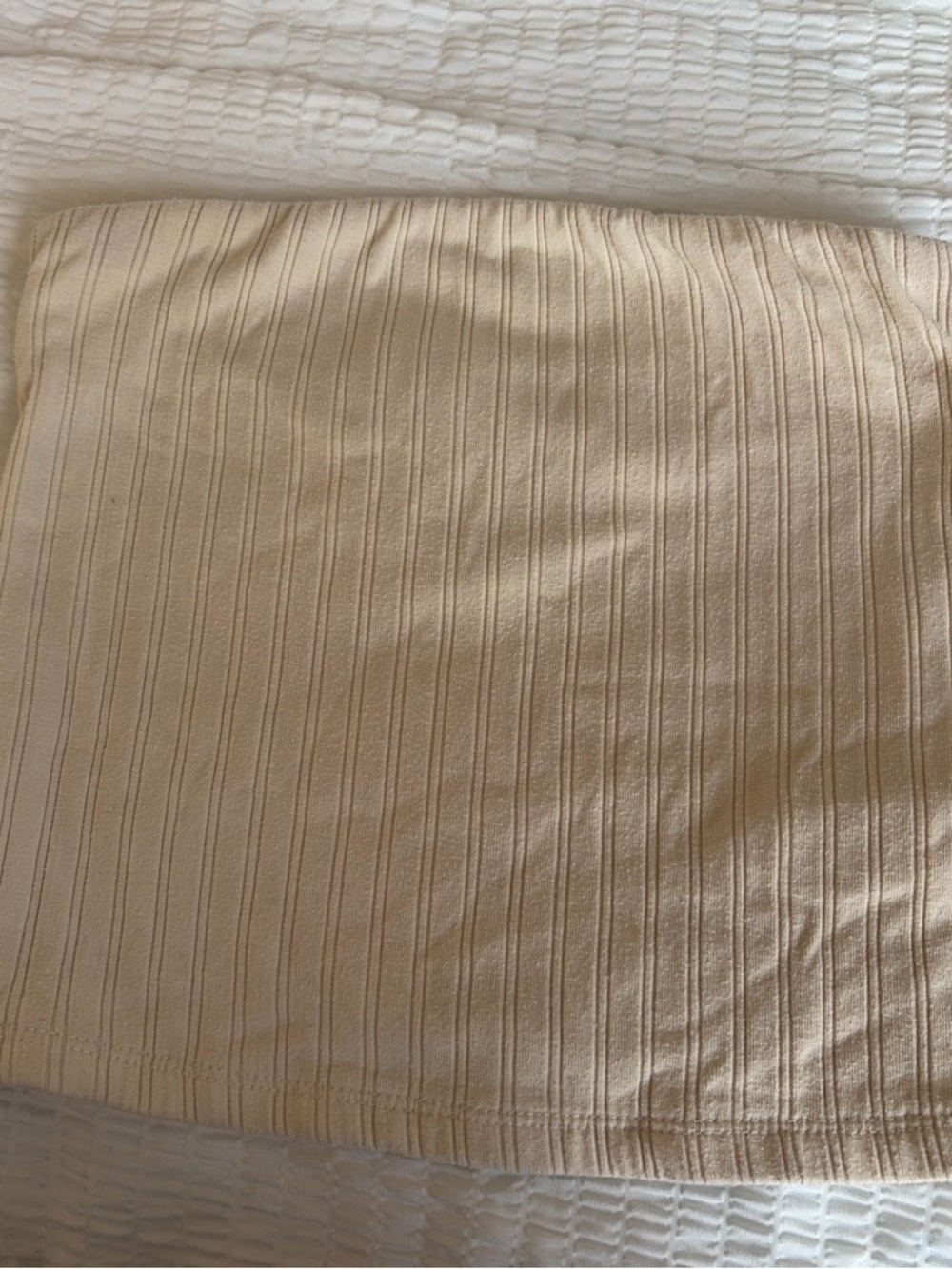 American Eagle Outfitters Cream Ribbed Tube Top